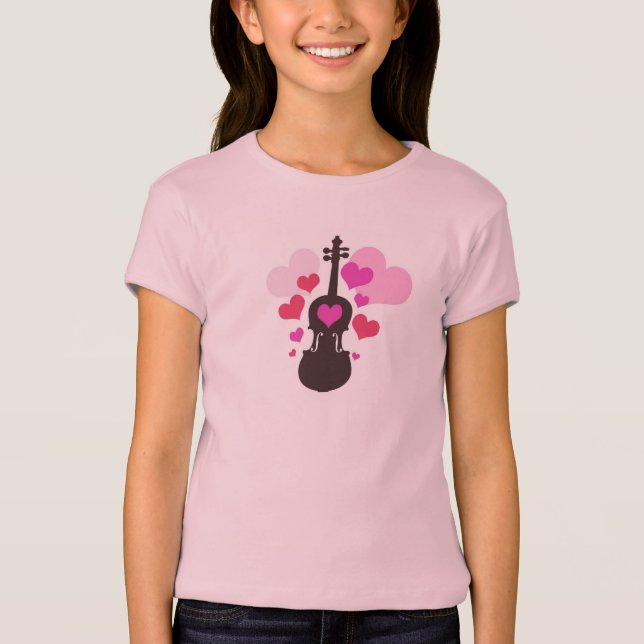 Flicka fiolT-tröja T Shirt (Framsida)