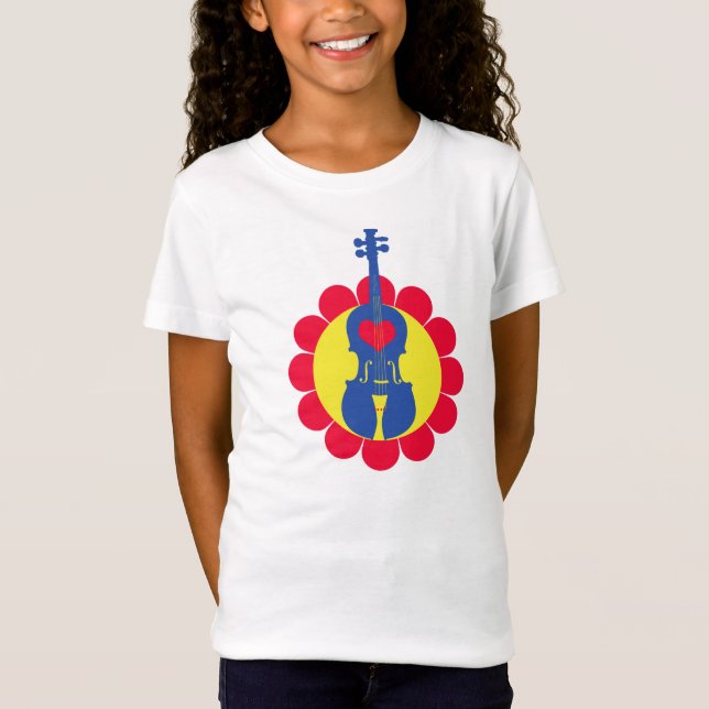 Flicka fiolT-tröja Tee Shirt (Framsida)