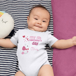 Flicka First Valentine Day Anpassningsbar Tee