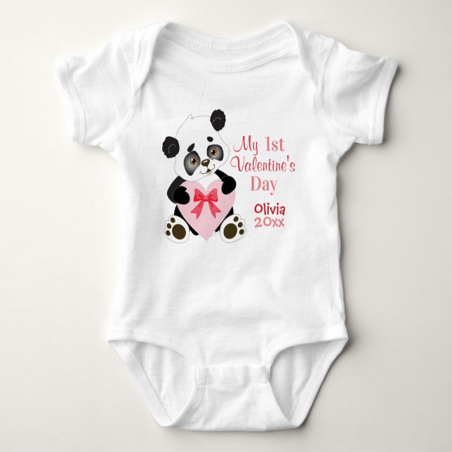 Flicka First Valentine's Day T-shirt (Framsida)