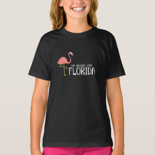 Flicka Florida den statliga rosa flamingoen för T-shirt