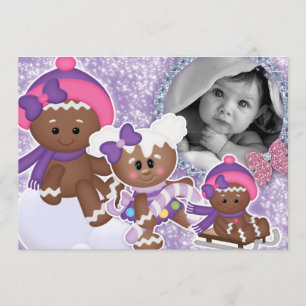 Flicka födelsedagsfest jul pepparkakor inbjudningar