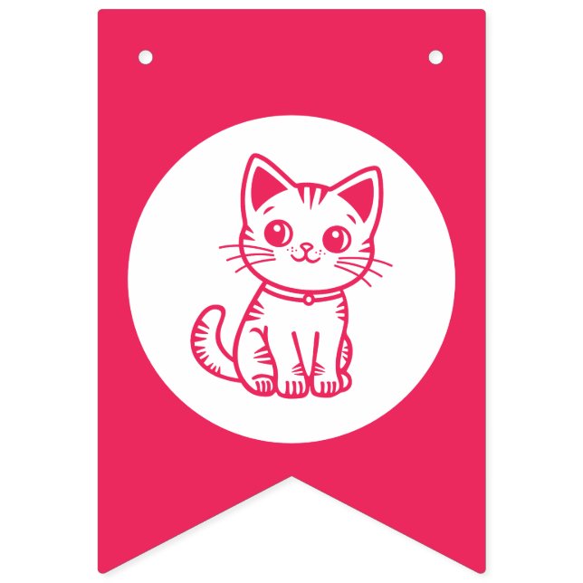 Flicka födelsedagsfest med anpassade färger kattun vimplar (Sextonde flaggan)