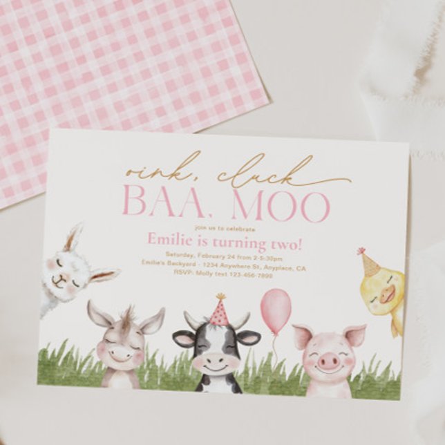 Flicka Födelsedagsinbjudan till Bondgårdsfest Inbjudningar (Skapare uppladdad)