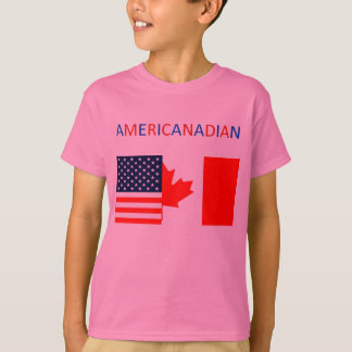 Flicka för AMERICANADIAN 2 rosa utslagsplats T Shirt