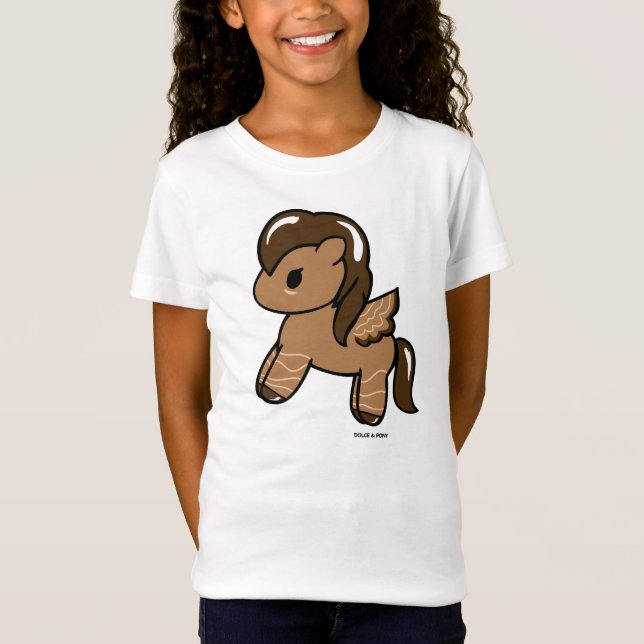 Flicka för choklad Pony| T-tröja Dolce & ponny Tröja (Framsida)