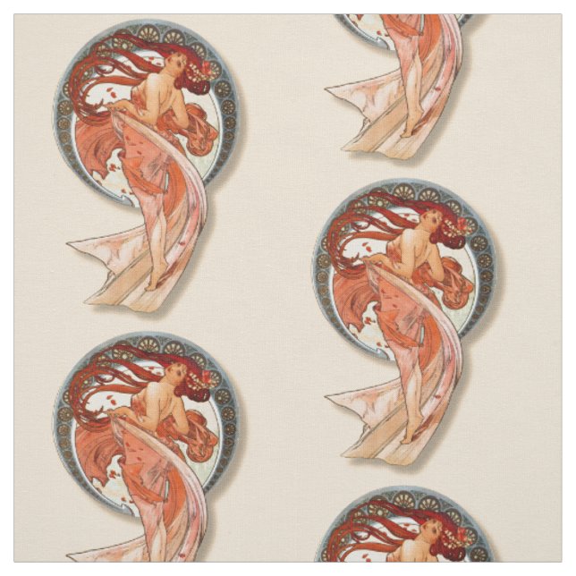 Flicka för dans för Retro art nouveau för vintage Tyg (Provkarta)