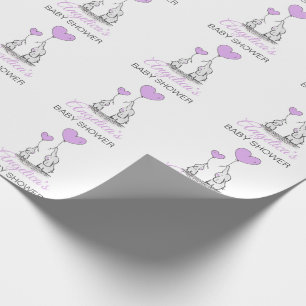 FLICKA för elefant för personligBABY SHOWER Presentpapper