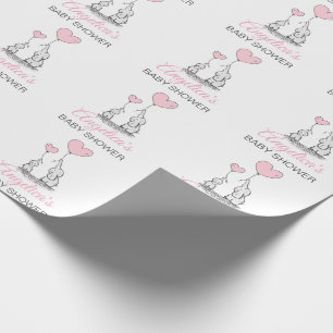 FLICKA för elefant för personligBABY SHOWER rosa Presentpapper