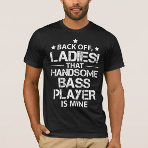Flicka för fru för spelare för basistflickväng t shirt