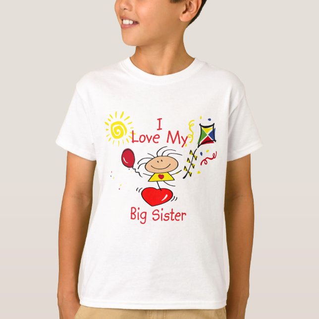 Flicka för kärlekstorasysterstick figur tee shirt (Framsida)
