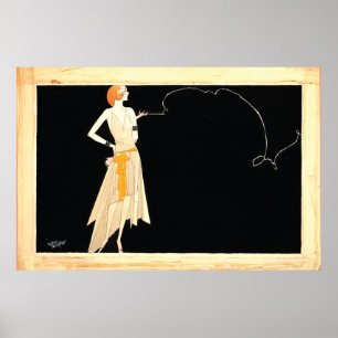 Flicka för klaff för 20-tal för art déco~ ryta poster