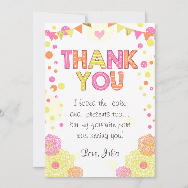 Flicka för kort för tack för (Framsida)