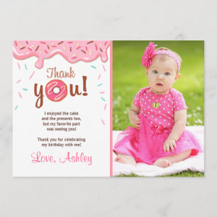 Flicka för kort för tack för