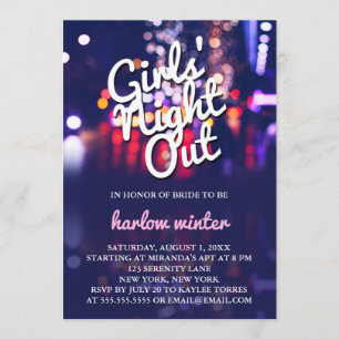 Flicka för natt Bachelorette ut party Inbjudningar