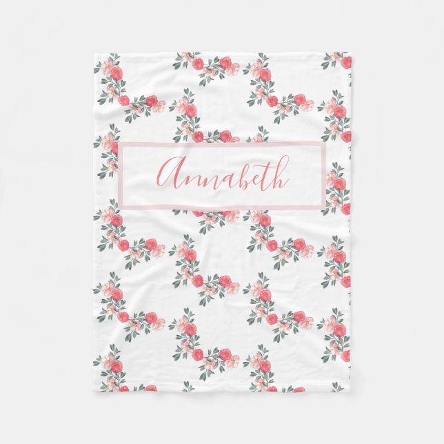 Flicka för personlignamnfilt fleecefilt (Framsidan)