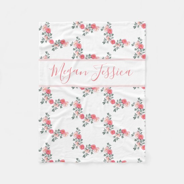 Flicka för personlignamnfilt fleecefilt (Framsidan)