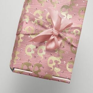Flicka för rosa ros för elefantMetalli hjärtor Presentpapper
