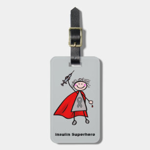 Flicka för sockersjukaInsulinSuperhero Bagagebricka