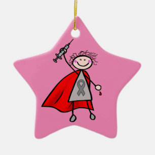 Flicka för sockersjukaInsulinSuperhero Julgransprydnad Keramik