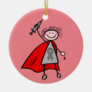 Flicka för sockersjukaInsulinSuperhero Julgransprydnad Keramik