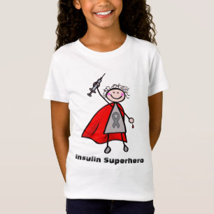 Flicka för sockersjukaInsulinSuperhero T Shirt