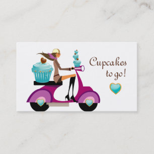 Flicka för sparkcykel för muffinbagerivisitkort visitkort