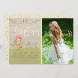 Flicka för vår blommor för INBJUDAN | för