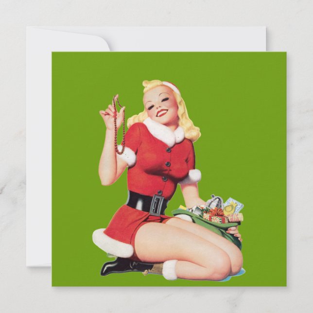 Flicka för vintage50-talpinup inbjudningar (Framsida)