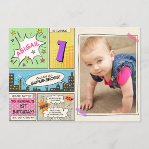 flicka för vintage för tecknad för inbjudningar