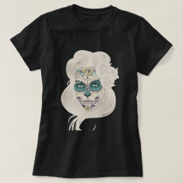Flicka för vintagesockerskalle med ro v4 tee shirt