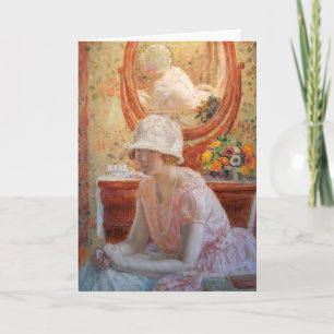 Flicka före Spegel Frederick Carl Frieseke Kort