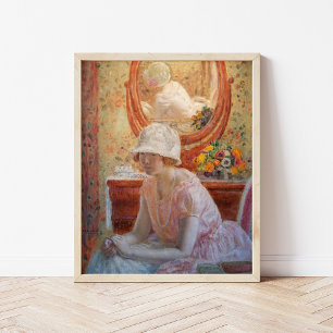 Flicka före Spegel Frederick Carl Frieseke Poster