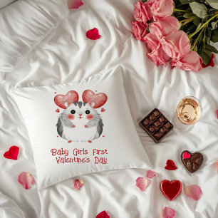 Flicka Första Alla hjärtans dag Kudde