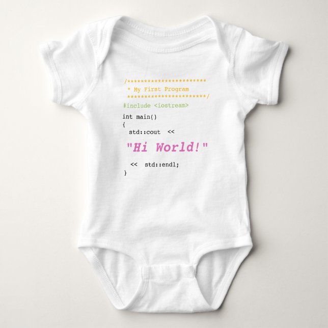 Flicka, första C++-programmet T Shirt (Framsida)