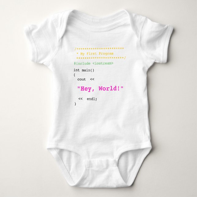 Flicka, första C++-programmet Tee Shirt (Framsida)
