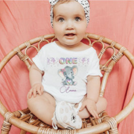 Flicka första födelsedag Namn Elephant Cute One T Shirt