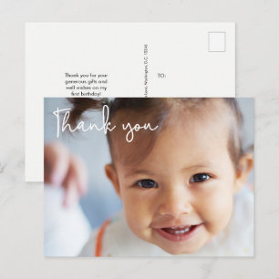 Flicka första födelsedagsfest Photo Vykort