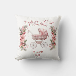 Flicka Första jul Dekorativ kudde