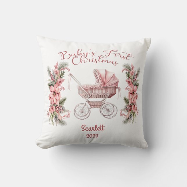Flicka Första jul Dekorativ kudde (Framsida)