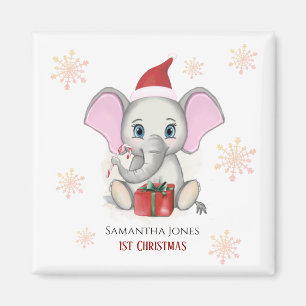 flicka Första julklappen Elephant Helgdagars Magnet