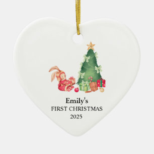 Flicka Första julprydnad, Baby First Julgransprydnad Keramik