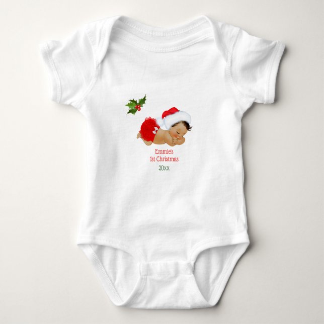 Flicka Första jultomten i Baby Bodys T Shirt (Framsida)