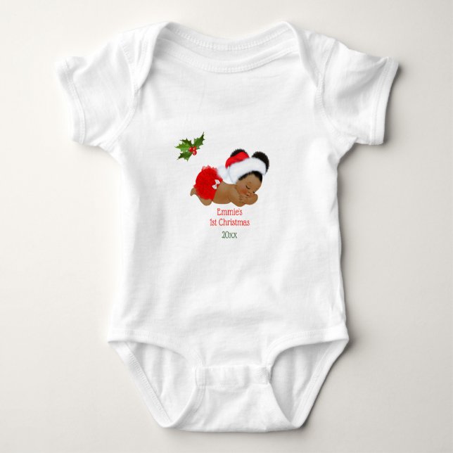 Flicka Första jultomten i Baby Bodys T Shirt (Framsida)