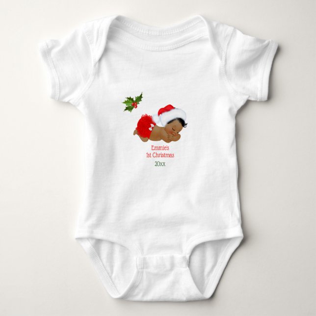 Flicka Första jultomten i Baby Bodys T Shirt (Framsida)