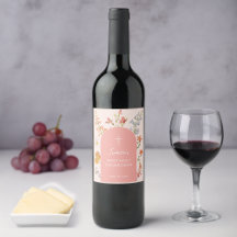 Flicka Första Kommunion Rosa Båge Vildblommor Blom