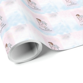 Flicka, första kommunionängel presentpapper