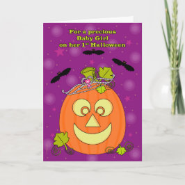 Flicka första Princess för Halloween pumpa Kort