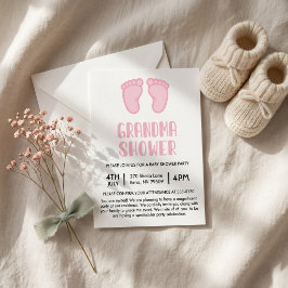 Flicka fötter först gången mormor baby shower inbjudningar