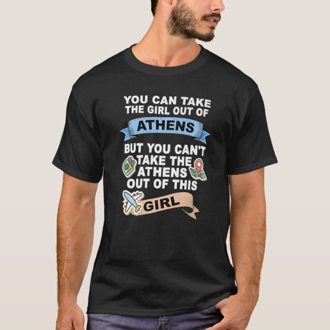 Flicka från Aten City T Shirt (Framsida)